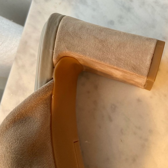 Taupe suede mule with two inch heel - Picture 9 of 11